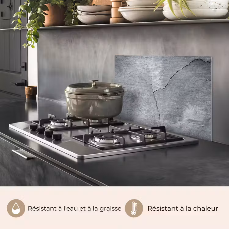 Fond de hotte - Béton - Gris - Fissure — 2