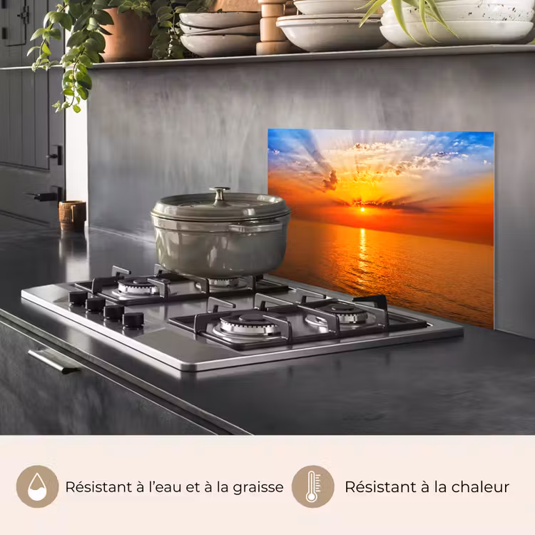 Fond de hotte - Coucher de soleil - Mer - Ciel - Orange - Horizon - Eau — 2