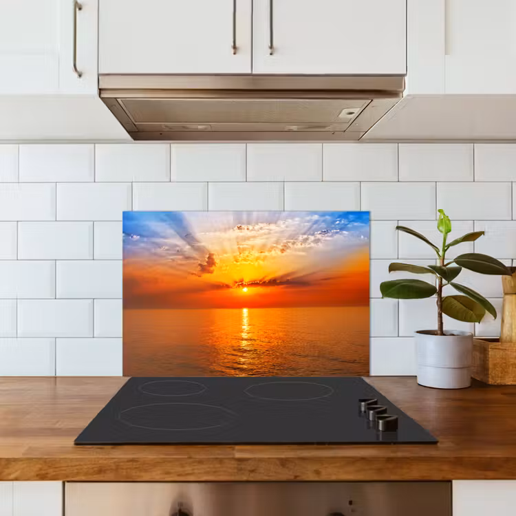 Fond de hotte - Coucher de soleil - Mer - Ciel - Orange - Horizon - Eau — 3
