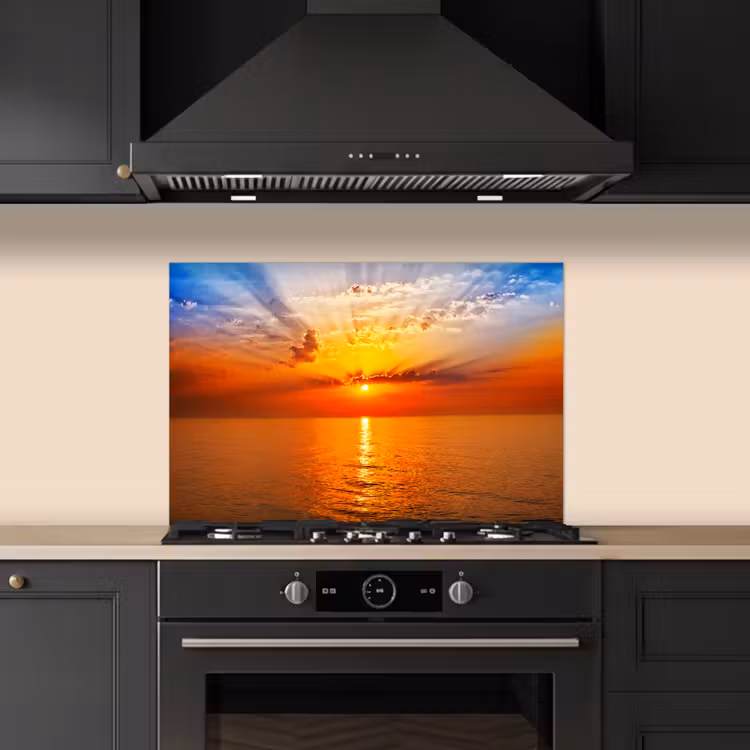 Fond de hotte - Coucher de soleil - Mer - Ciel - Orange - Horizon - Eau — 5
