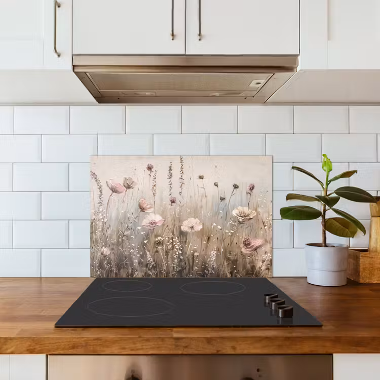 Fond de hotte - Fleurs - Rose - Moderne - Beige — 3