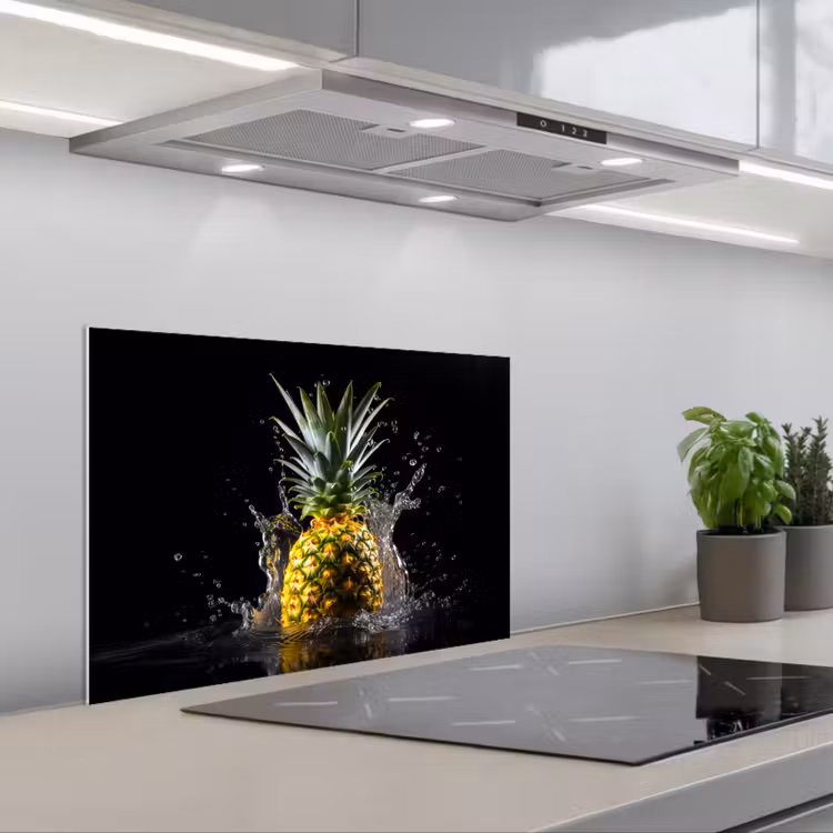 Fond de hotte - Ananas - Fruit - Eau - Plantes - Noir — 1