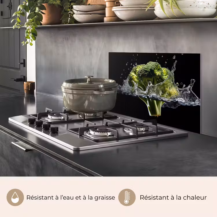 Fond de hotte - Brocoli - Vert - Eau - Noir — 2