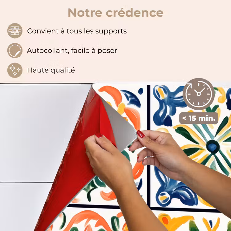 Fond de hotte - Espagnol - Carreaux - Céramique - Fleurs — 4