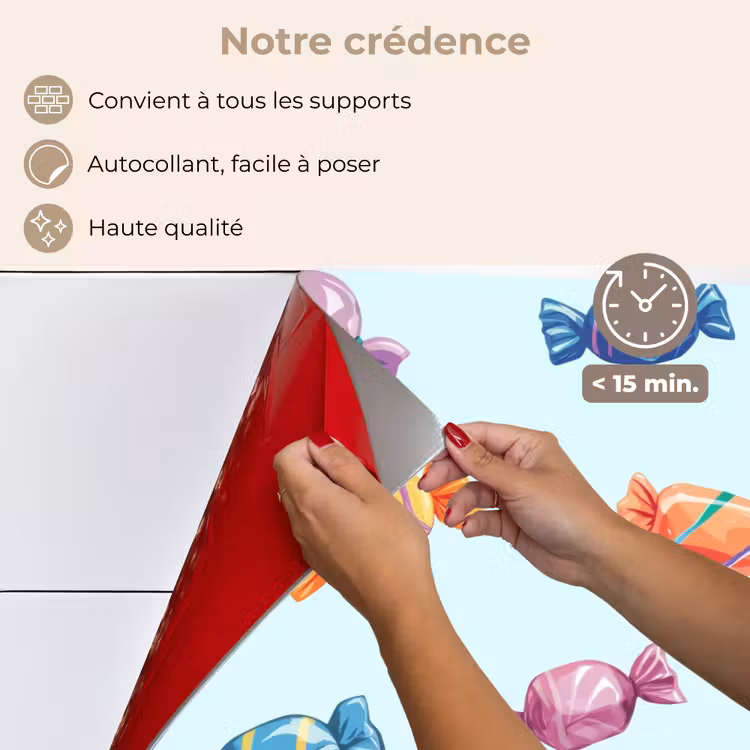 Fond de hotte - Bleu - Motif - Bonbons — 4