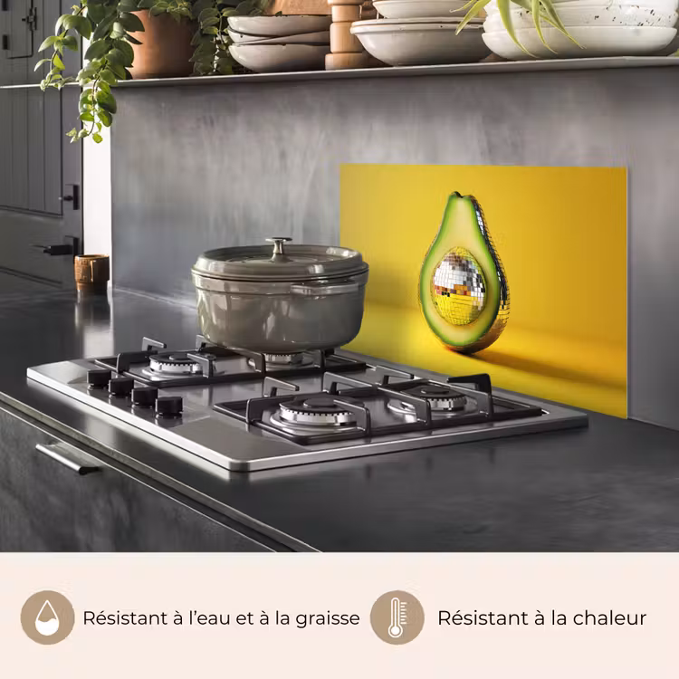 Fond de hotte - Avocado - Discoball - Jaune - Paillettes — 2