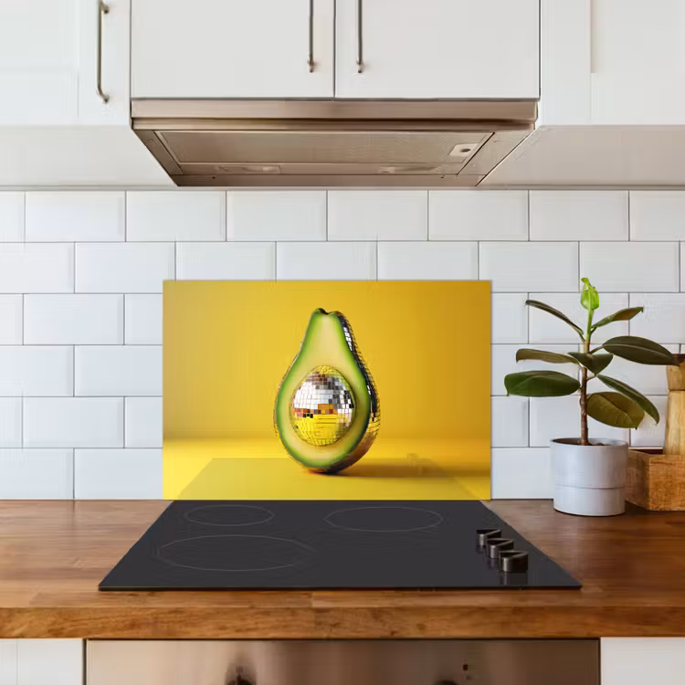 Fond de hotte - Avocado - Discoball - Jaune - Paillettes — 3