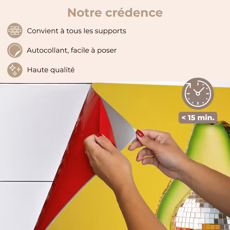 Fond de hotte - Avocado - Discoball - Jaune - Paillettes — 4