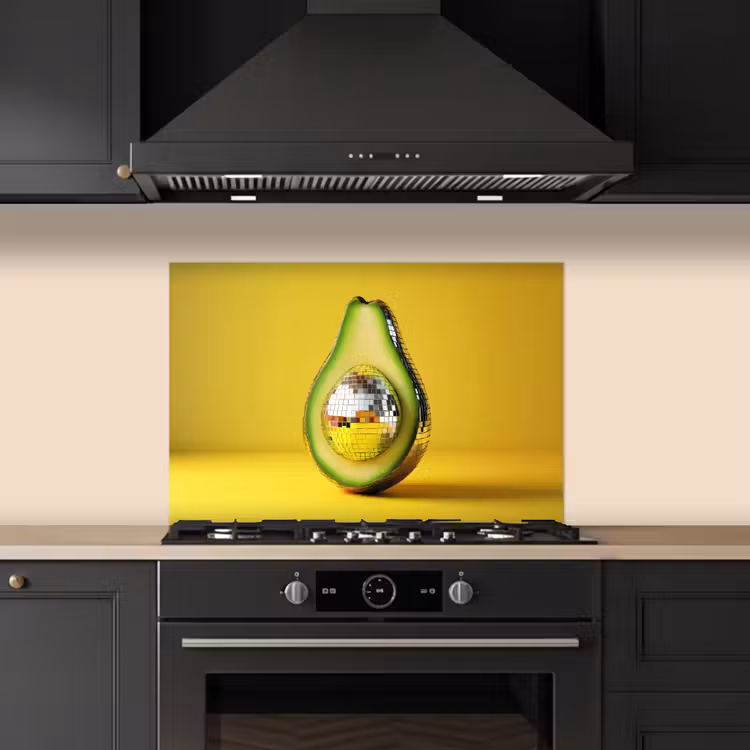 Fond de hotte - Avocado - Discoball - Jaune - Paillettes — 5
