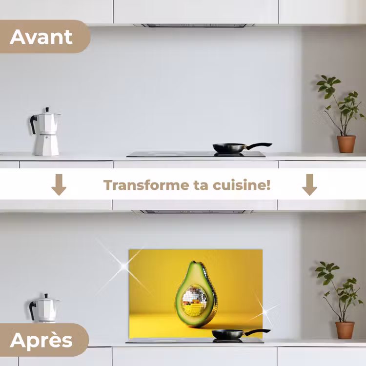 Fond de hotte - Avocado - Discoball - Jaune - Paillettes — 7