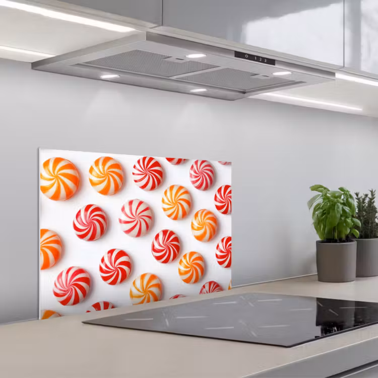 Fond de hotte - Bonbons - Motif - Rouge - Orange — 1