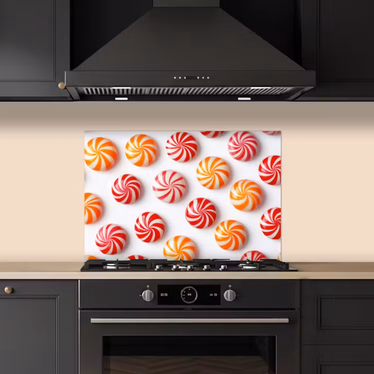 Fond de hotte - Bonbons - Motif - Rouge - Orange — 5
