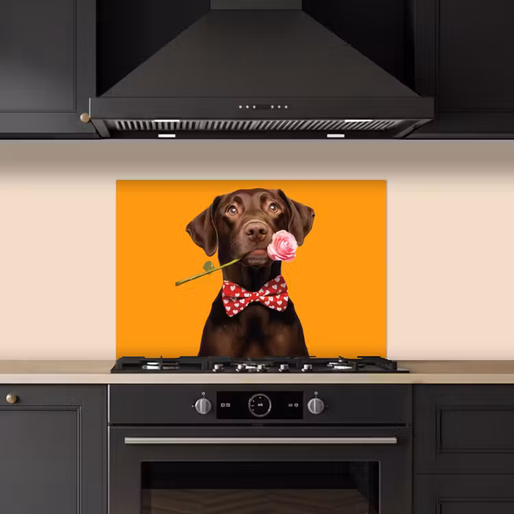 Fond de hotte - Chien - Orange - Rose - Valentin — 5