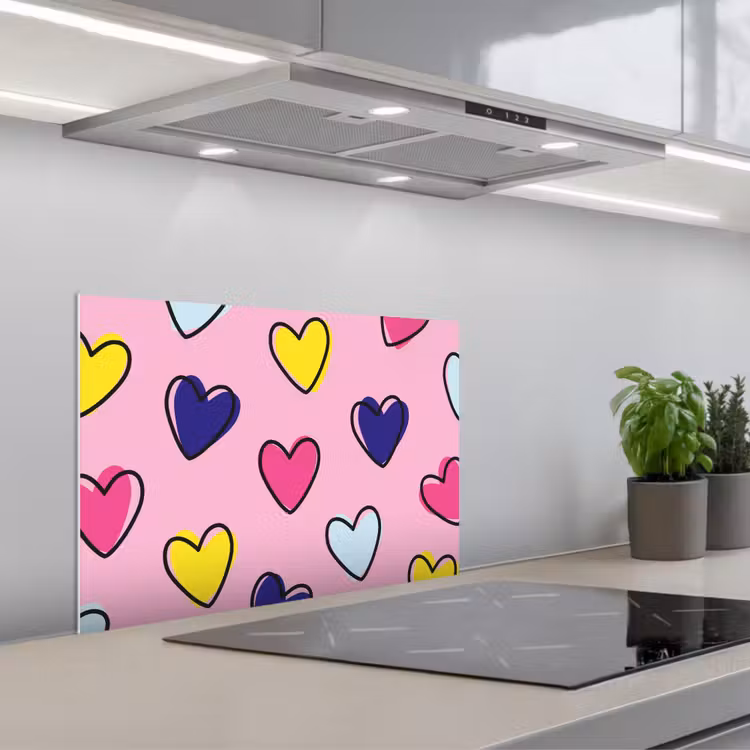 Fond de hotte - Coeurs - Valentin - Motif - Coloré — 1