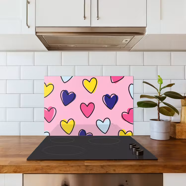 Fond de hotte - Coeurs - Valentin - Motif - Coloré — 3