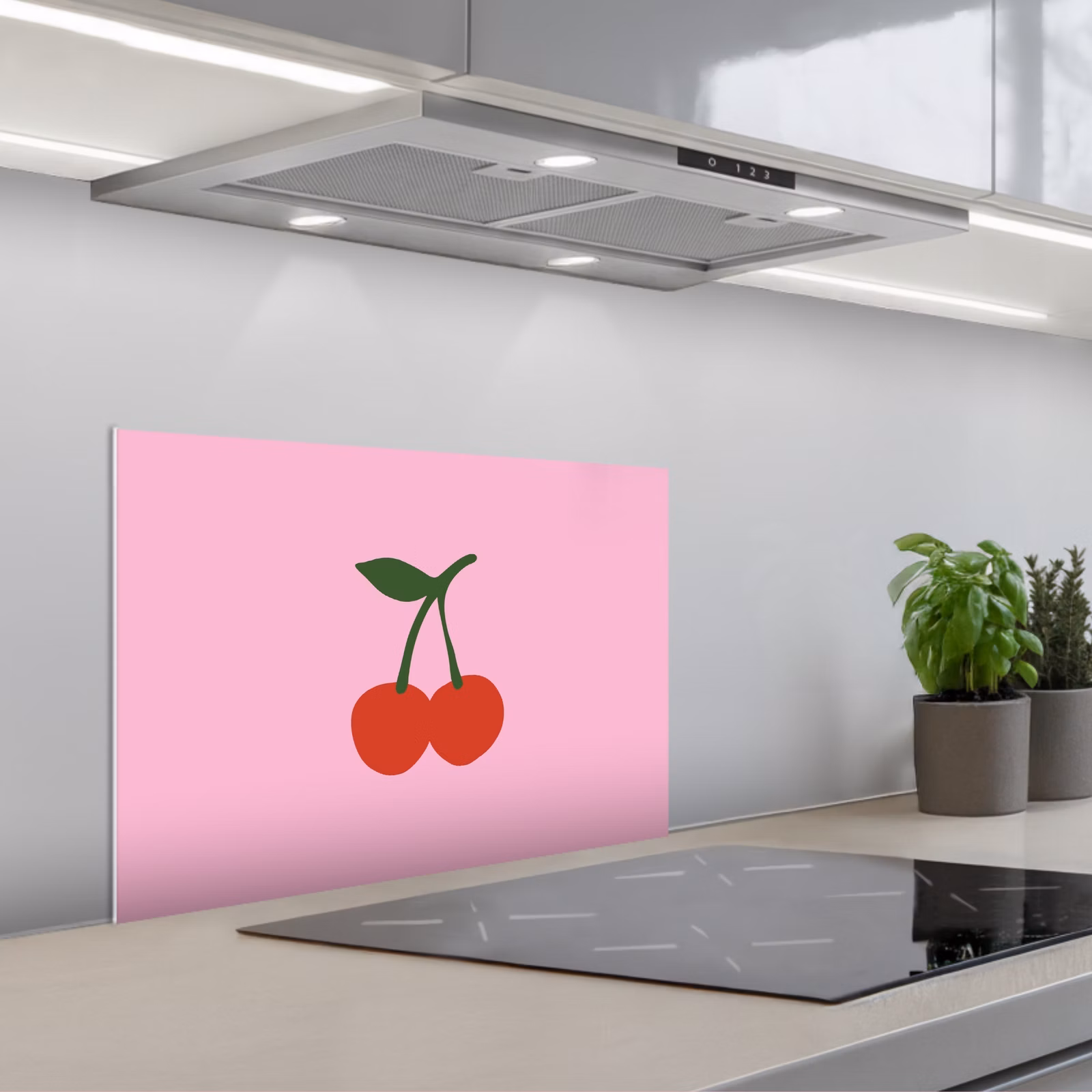Fond de hotte - Cerises - Rose - Illustration — 1
