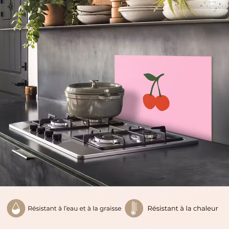 Fond de hotte - Cerises - Rose - Illustration — 2