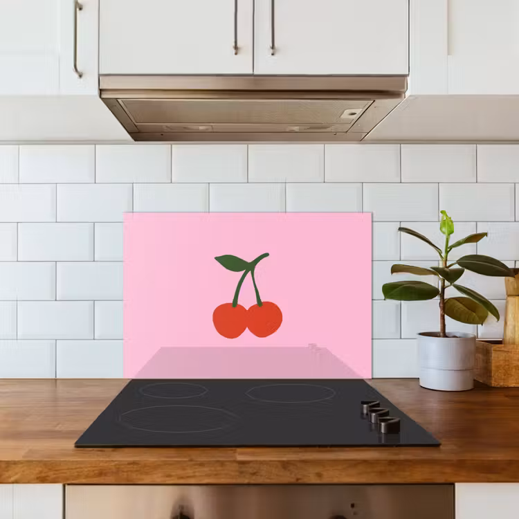 Fond de hotte - Cerises - Rose - Illustration — 3