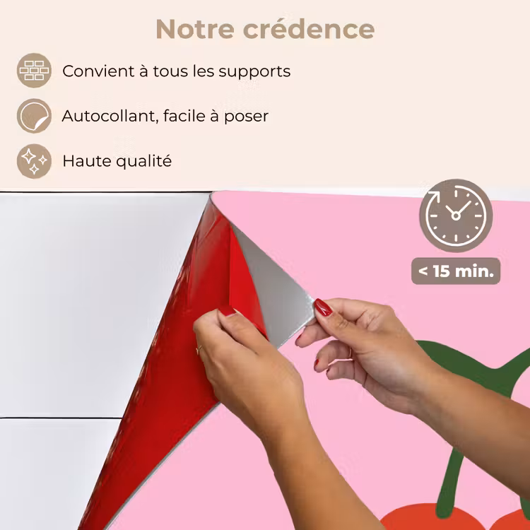 Fond de hotte - Cerises - Rose - Illustration — 4
