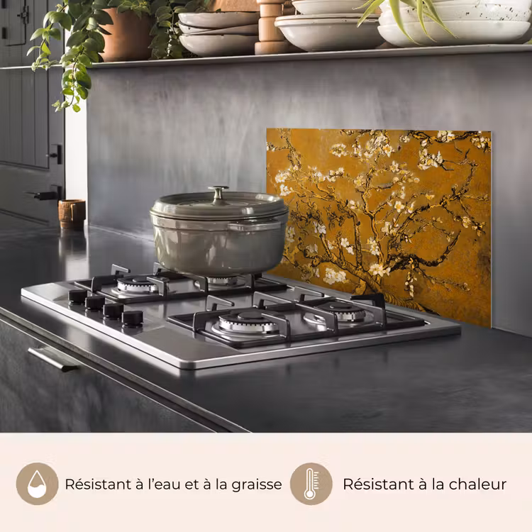 Fond de hotte - Fleur d'amandier - Art - Van Gogh - Or — 2
