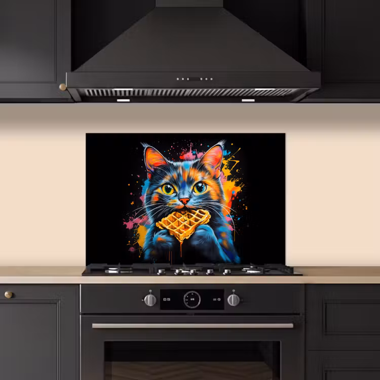 Fond de hotte - Chat - Graffiti - Coloré - Gaufre - Alimentaire — 5