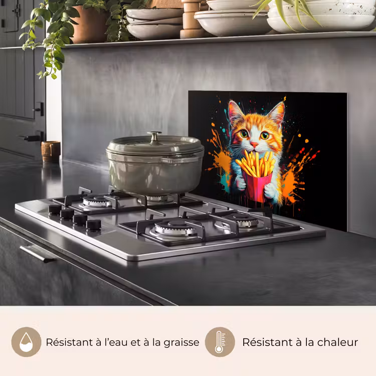 Fond de hotte - Chat - Nourriture - Frites - Graffiti - Abstrait — 2