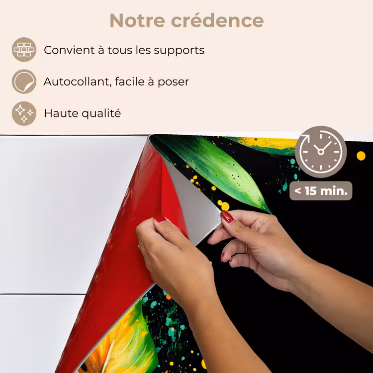 Fond de hotte - Feuilles - Vert - Jaune - Peinture - Jungle — 4