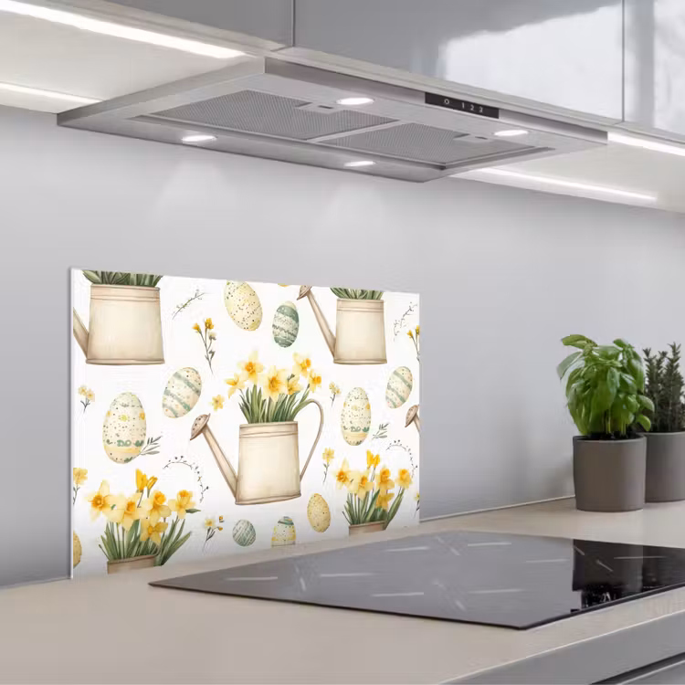 Fond de hotte - Arrosoir - Fleurs - Oeufs — 1