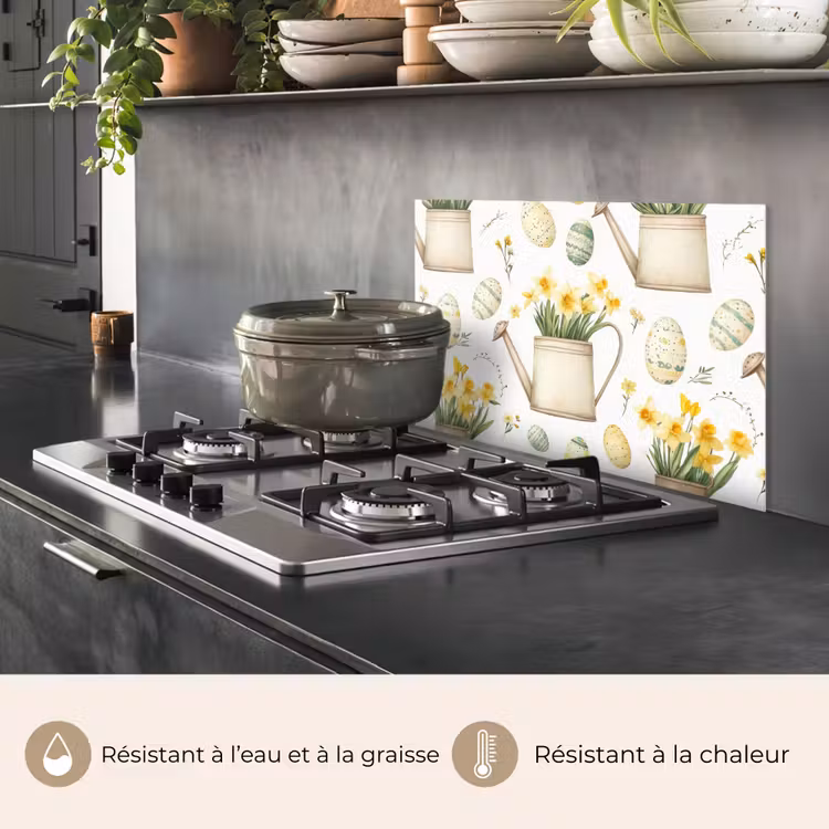 Fond de hotte - Arrosoir - Fleurs - Oeufs — 2