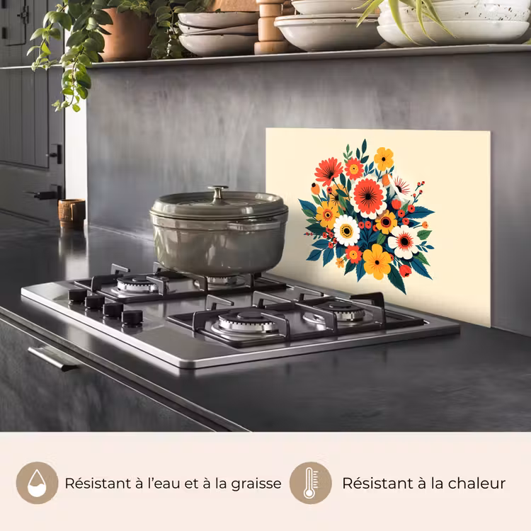 Fond de hotte - Bouquet - Feuilles - Illustration - Colorée — 2