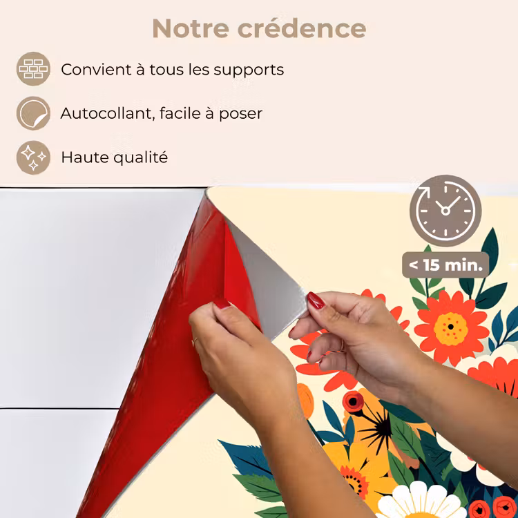 Fond de hotte - Bouquet - Feuilles - Illustration - Colorée — 4