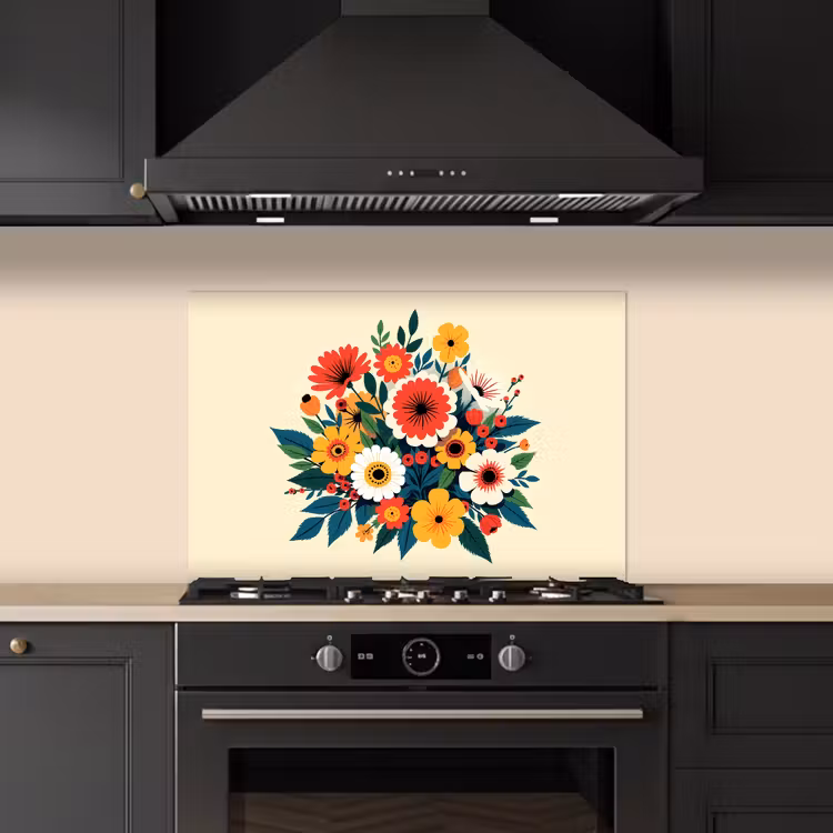 Fond de hotte - Bouquet - Feuilles - Illustration - Colorée — 5