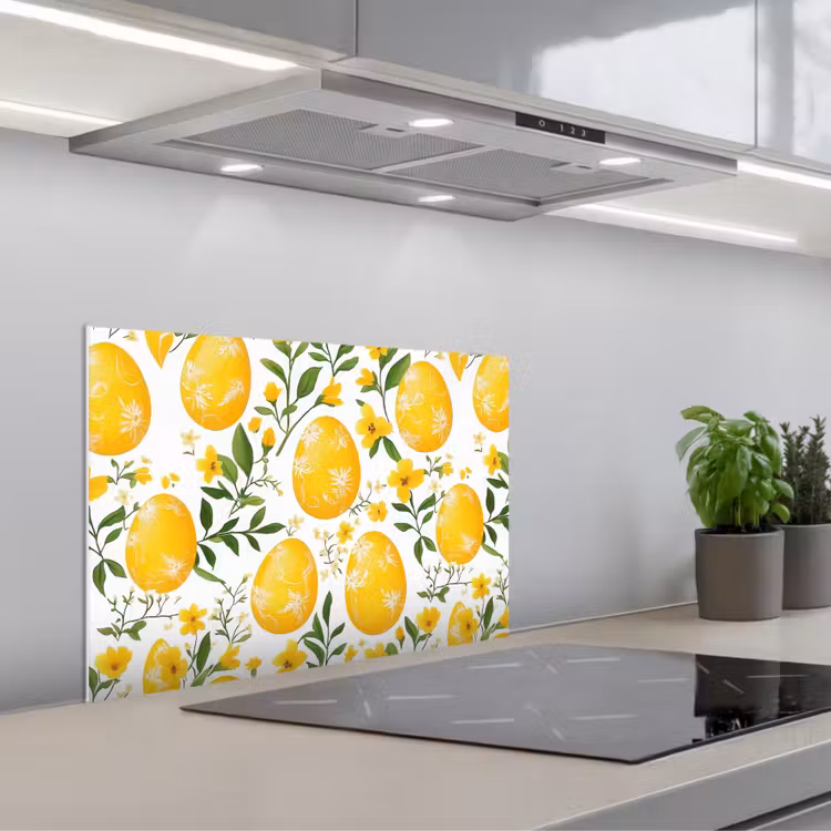 Fond de hotte - Fleurs - Oeufs de Pâques - Jaune — 1