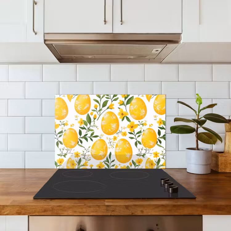 Fond de hotte - Fleurs - Oeufs de Pâques - Jaune — 3