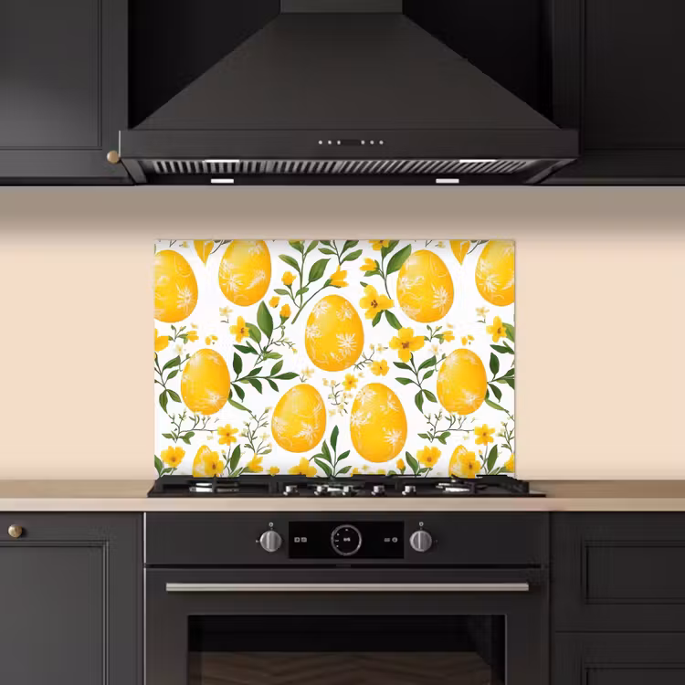 Fond de hotte - Fleurs - Oeufs de Pâques - Jaune — 5