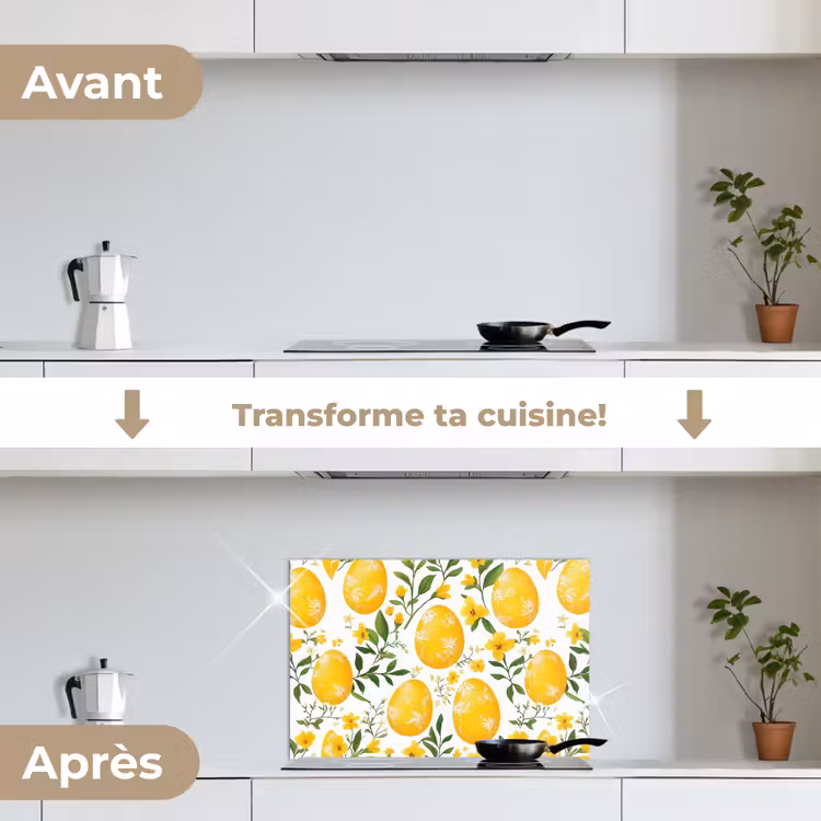 Fond de hotte - Fleurs - Oeufs de Pâques - Jaune — 7