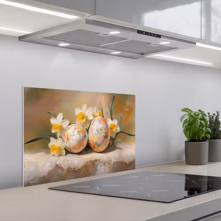 Fond de hotte - Fleurs - Oeufs - Peints — 1