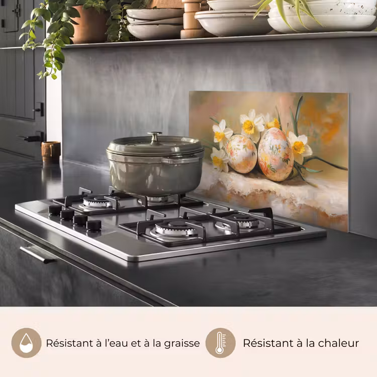 Fond de hotte - Fleurs - Oeufs - Peints — 2