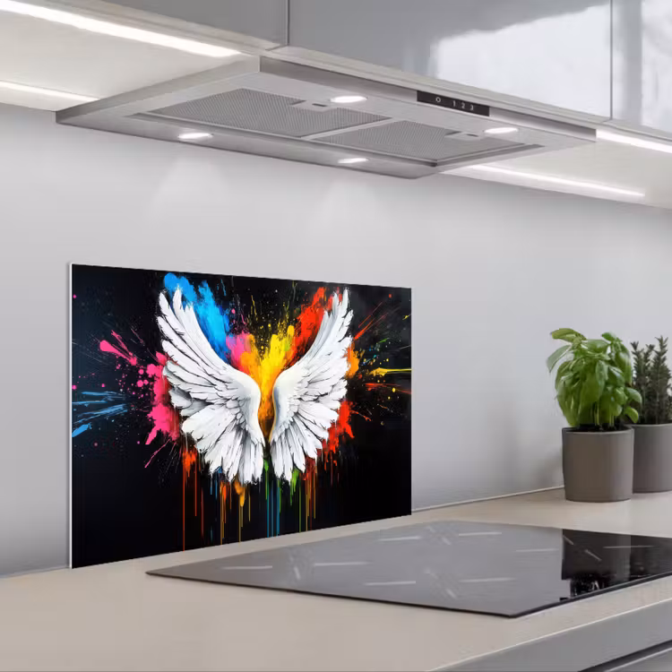 Fond de hotte - Ailes - éclaboussures de peinture - coloré — 1