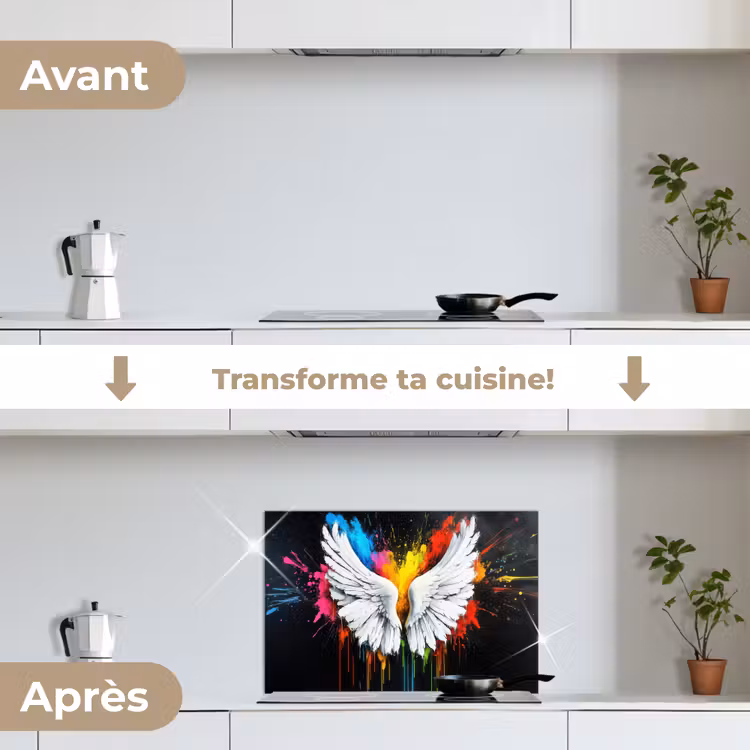 Fond de hotte - Ailes - éclaboussures de peinture - coloré — 7