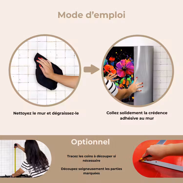 Fond de hotte - Fleurs - colorées - éclaboussures — 6