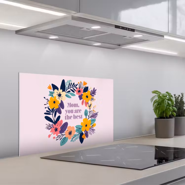 Fond de hotte - Couronne de fleurs - Colorée - Mère — 1