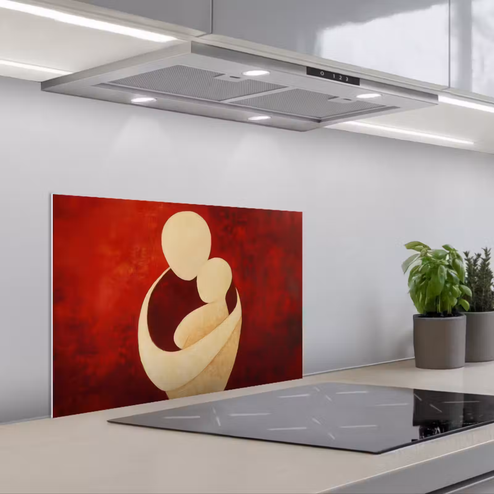 Fond de hotte - Abstrait - Mère - Enfant - Rouge — 1