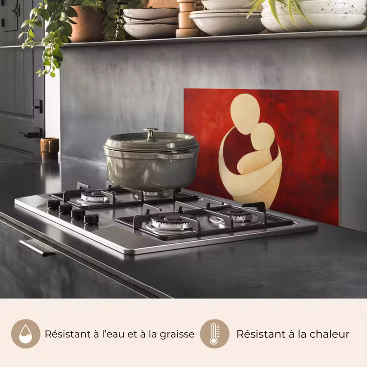 Fond de hotte - Abstrait - Mère - Enfant - Rouge — 2