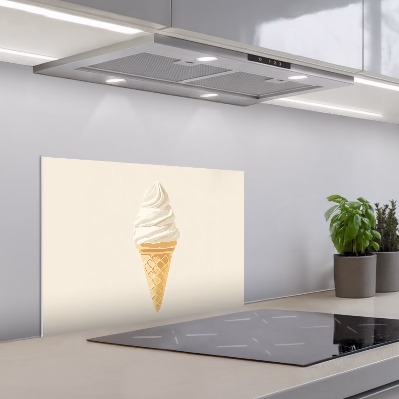 Fond de hotte - Cornet de glace - Blanc — 1
