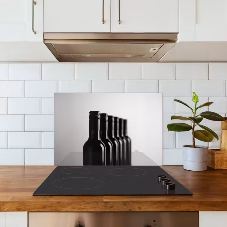 Fond de hotte - Bouteilles de vin - Noir - Minimaliste — 3