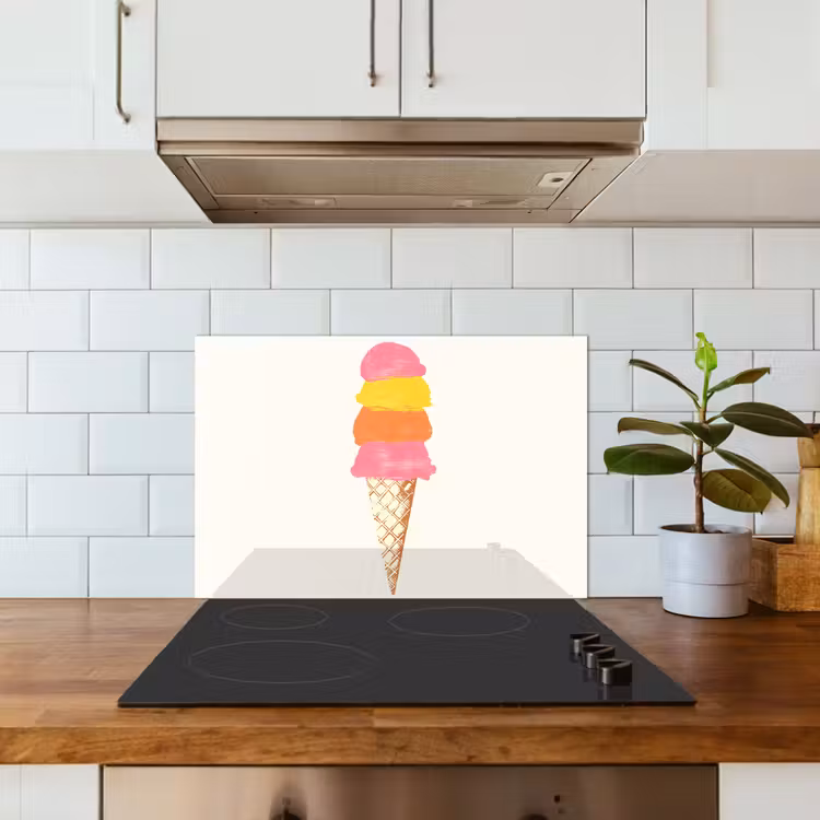 Fond de hotte - Coupe de glace - Cornes - Illustration - Minimaliste — 3