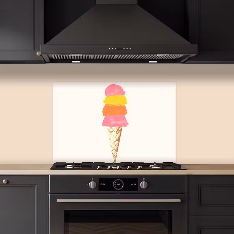 Fond de hotte - Coupe de glace - Cornes - Illustration - Minimaliste — 5