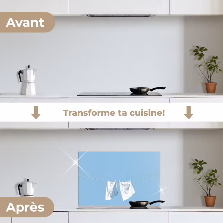 Fond de hotte - Draps - Corde à linge - Bleu - Minimaliste — 7