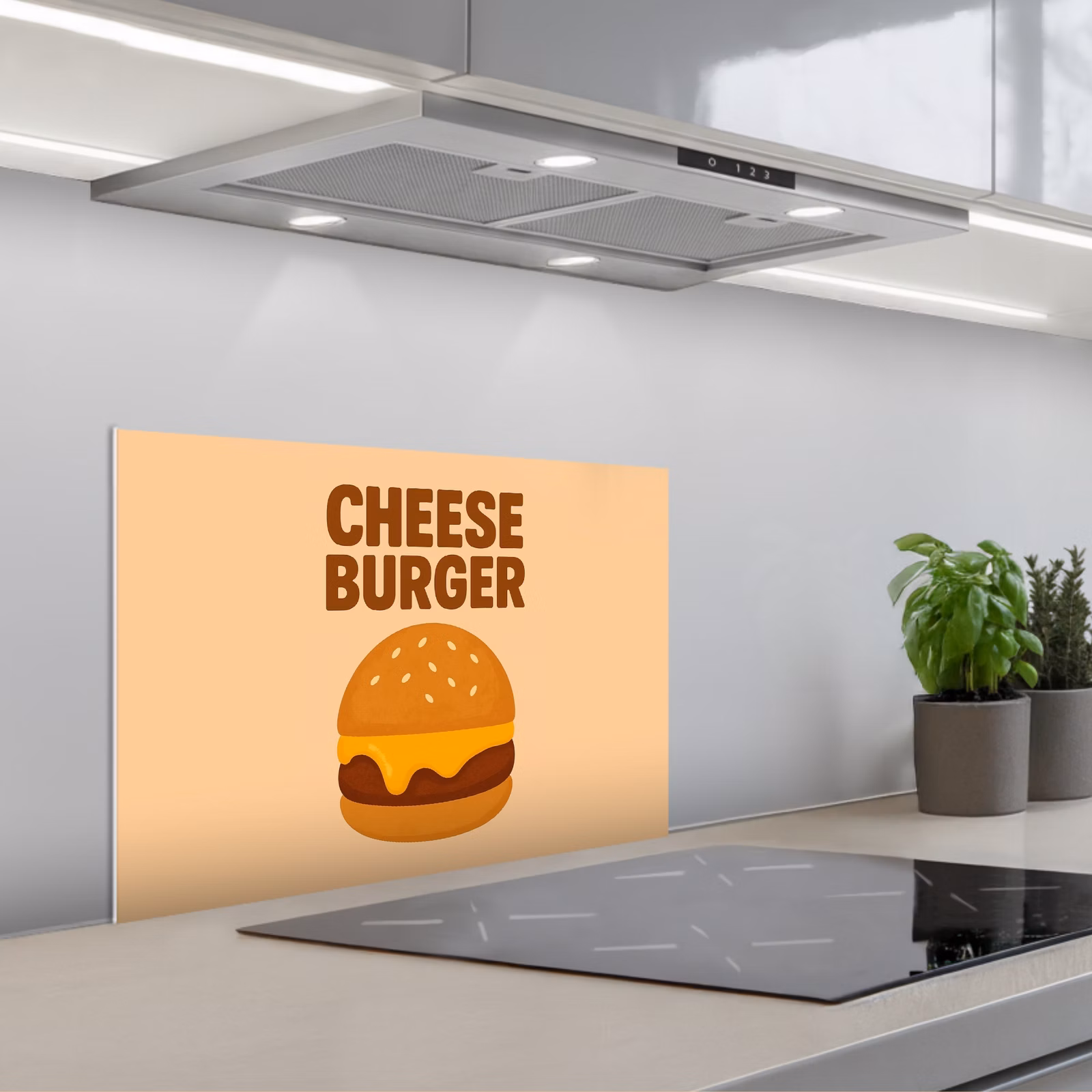 Fond de hotte - Cheeseburger - Minimaliste - Jaune — 1